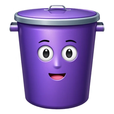 Glitter Purple and Cian rubbish bin sticker