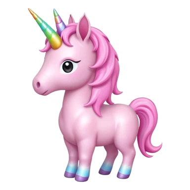 baby pink unicorn, chibi full body sticker