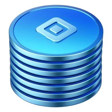 blue sorayama gradient chrome plasma energy coin stack sticker