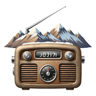radio over a mountain sticker