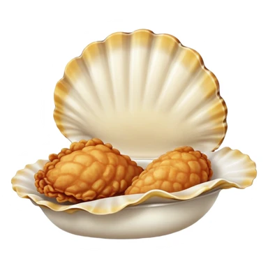A little clam eating fried chicken  sticker