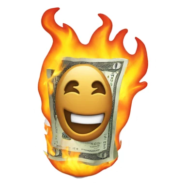 Money on fire sticker