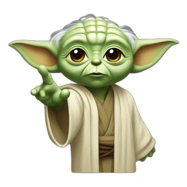 Yoda with Hand up sticker