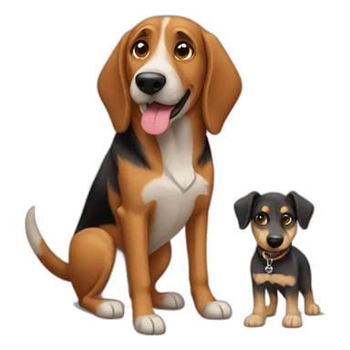 adult coonhound and German shepherd mix dog walking sticker