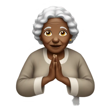 Old black lady with prayer hands sticker
