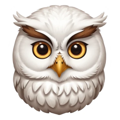 white olw, tilt head, questionning sticker