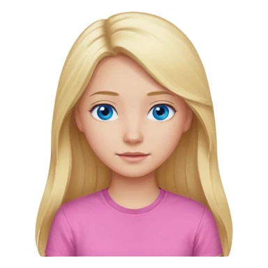 blonde girl long hair blue eyes pink shirt sticker