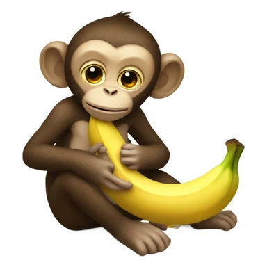 monkey eating banana sticker