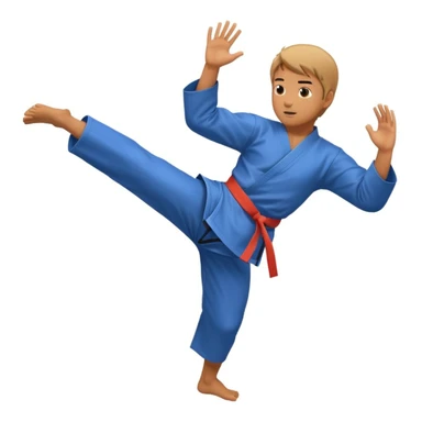 Karate kick in mid air sticker