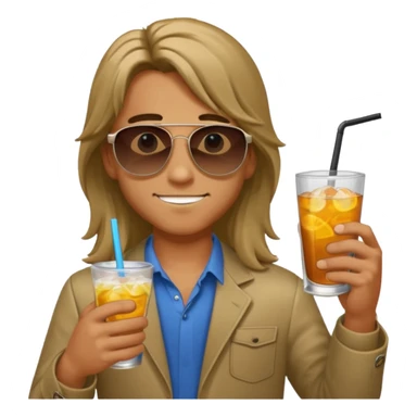 drink holders with sunglasses boy long hair sticker