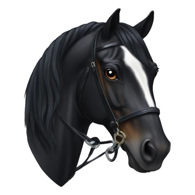 Black dressage horse head sticker