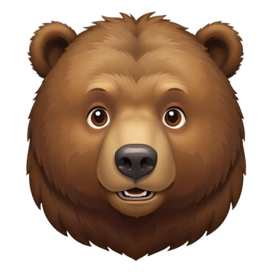Curious Russian brown bear head, slightly tilted, front view sticker