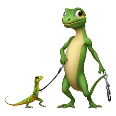 Lizard walking a human sticker
