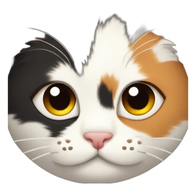 calico cat face sticker