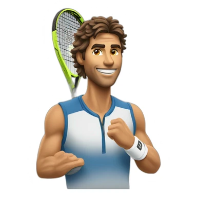 Nadal faisant du tennis sticker