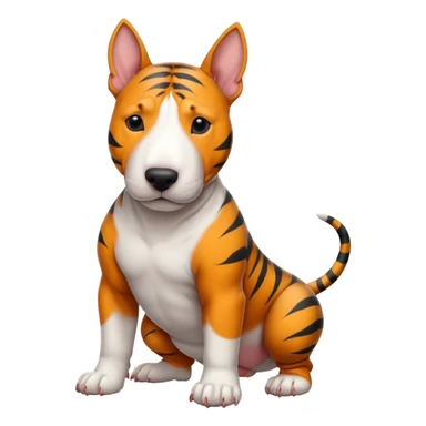 bull terrier tiger coloring sticker
