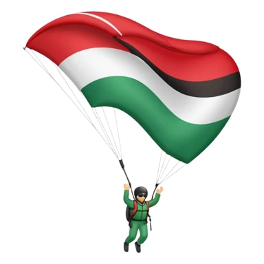 a palestinian flag with a paraglider sticker