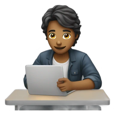 A student working with a phone in class sticker