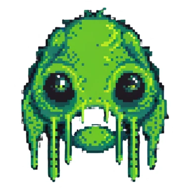 classic green blob slime monster sticker
