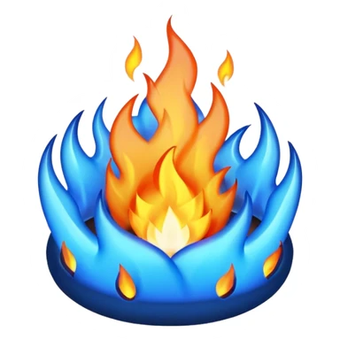 gas blue fire sticker