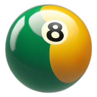 Billiard ball with the number 8 sticker