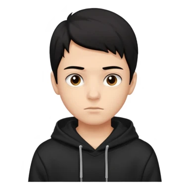 Chłopak ciemno brązowe oczy czarne włosy bluza czarna i taki bardziej żeby wyglądał na 18 latka sticker