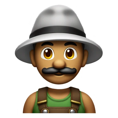 Original mario with black hat and size like apple emoji sticker