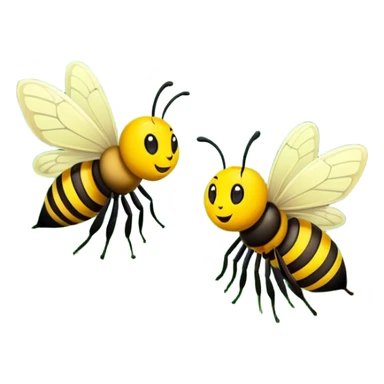 butterfly and bee together in a green forest, simple and expressive sticker