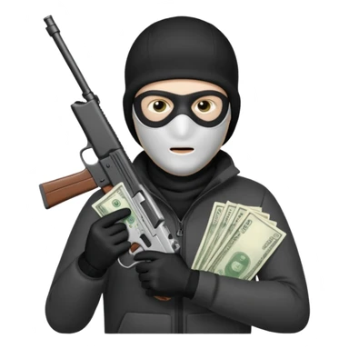 can u do a white guy in a ski mask holding a gun and money sticker