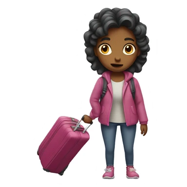 Girl with luggage annoyed  sticker