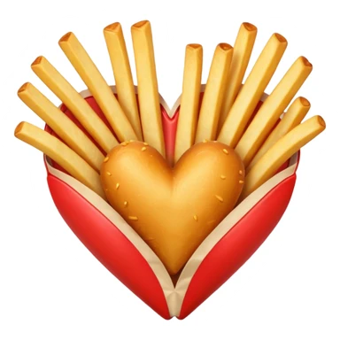 French fries in heart shape sticker