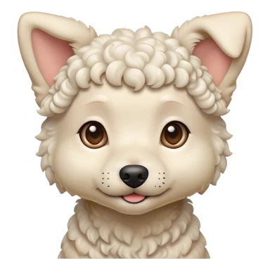 short haired Small curly white dog with stuck up ears  sticker