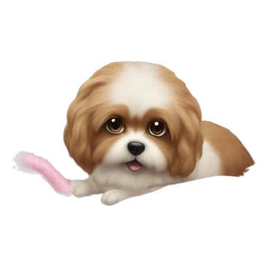 Pink Pet bed fluffy realistic  sticker