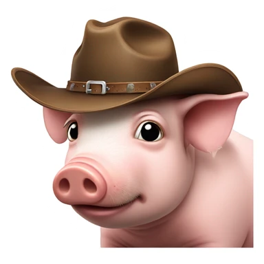 Sad pig wearing cowboy hat  sticker