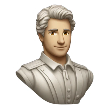 Grande estátua de um Homem branco romano sem roupa. Há destaque para sua v-line na cintura e seu bico do peito enorme. sticker