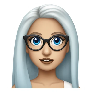 Lady Gaga blue eyes big glasses  sticker