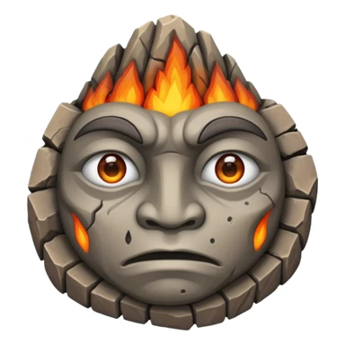stone idol face in Volcano Island sticker
