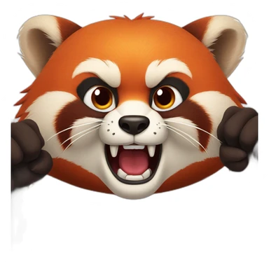 Angry Red Panda clenching its fists sticker