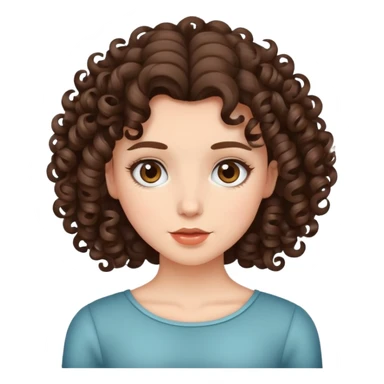 Brunette girl with curls  sticker