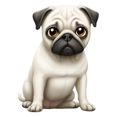 White pug sticker