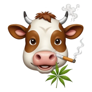 cow smoke weed sticker