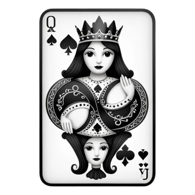 Queen of spades card sticker