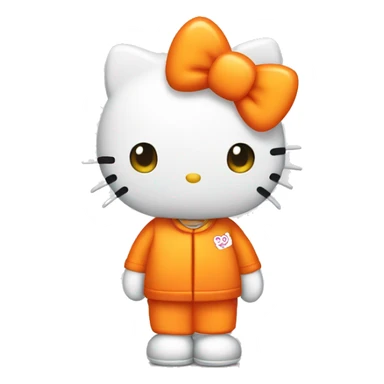 Hello kitty dressed in orange  sticker