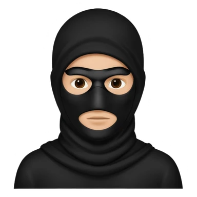 a man with a black mask on his full face  sticker