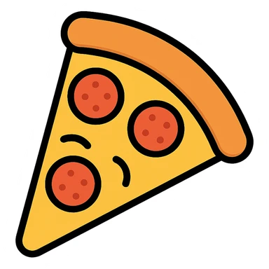 colored icon of a New York style pizza slice sticker