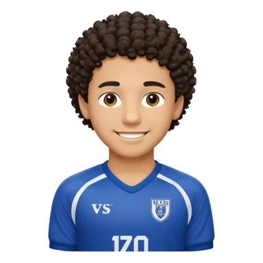 Un chico morocho con rulos con la camiseta de Vélez sarfield club argentino de futbol sticker