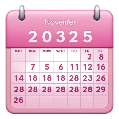 pink calendar of november 2025 sticker