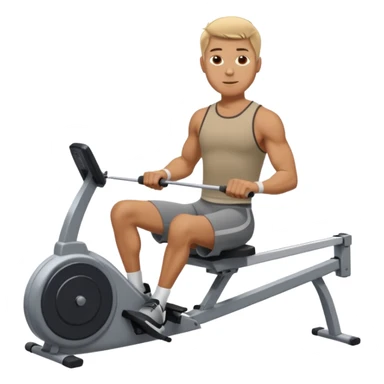 guy workout rowing on machine  sticker