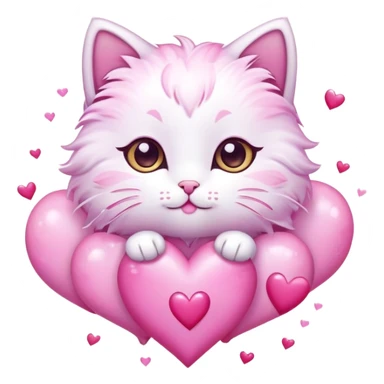 Make a mix of Kitty and pink hearts sticker
