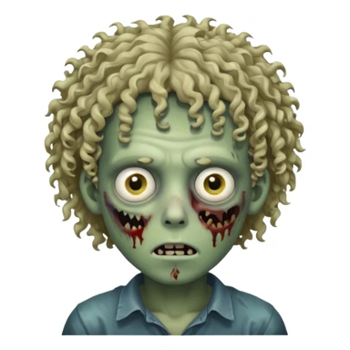 Boy zombie with curly hair sticker